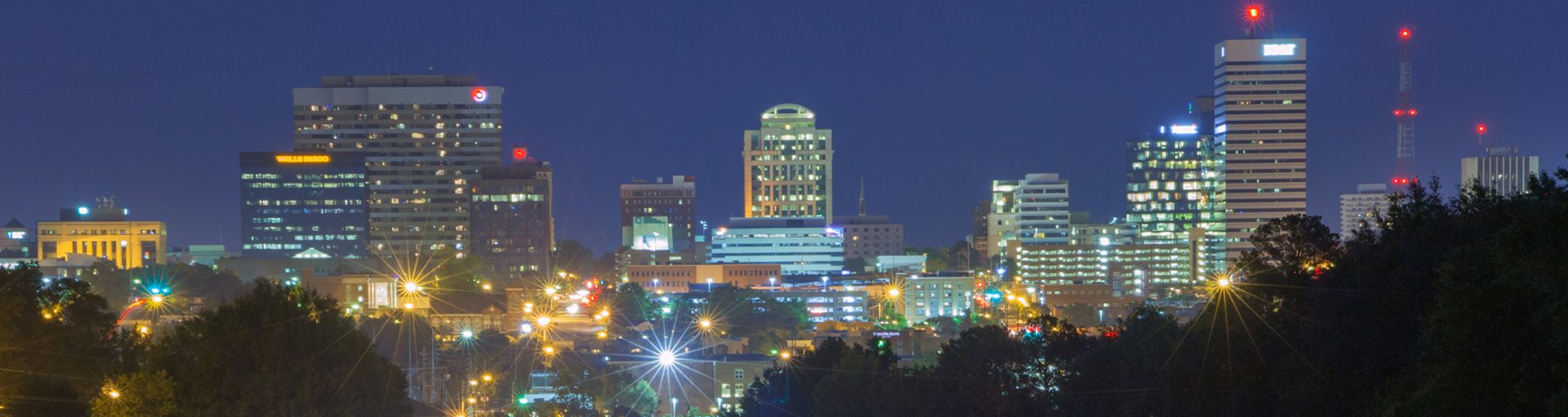 Columbia, South Carolina, skyline at night